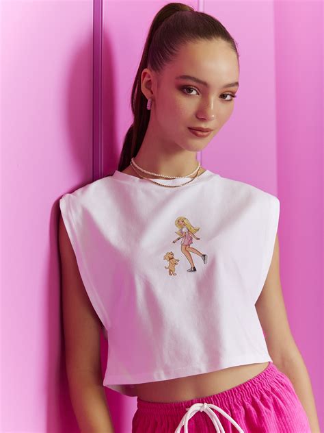 Sabina Barbie Lounge T Shirt White Pomelo Fashion