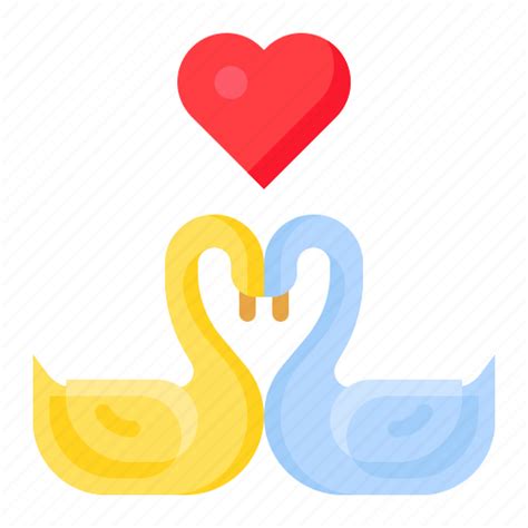 Duck Heart Love Romance Romantic Swan Valentine Icon Download