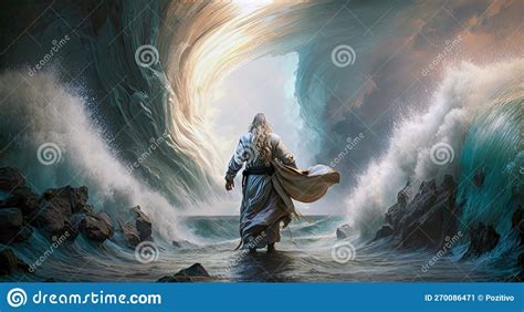 Moses Parting The Red Sea Ai Generative Royalty Free Stock