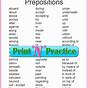 Prepositions 5th Grade