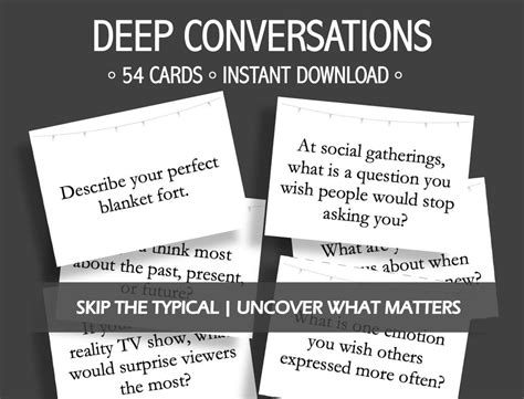 Deep Conversation Starters Cards Unique Conversation Starters Dinner