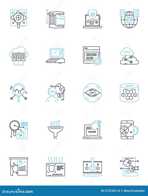 Predictive Modeling Line Icons Collection Regression Classification