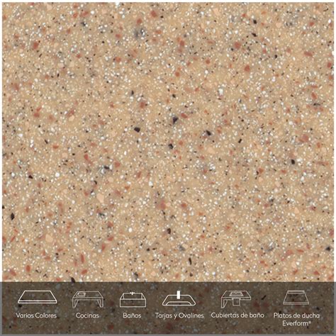 Formica® Placa De Superficie Sólida Everform™ Mod 306 Ginger Root Mist 76 X 3 66 Mts Espesor