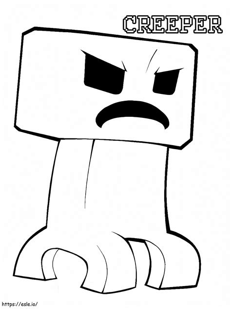 Angry Minecraft Creeper Coloring Page