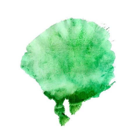 Monotyped Watercolor Paint Abstract Green Spot Stock Illustration