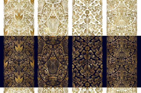 10 royal damask patterns Pack 2 | Damask pattern, Vintage graphic design, Damask