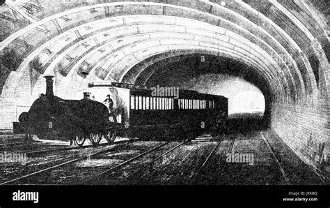 Londons First Underground Steam Train 1863 Stock Photo Alamy