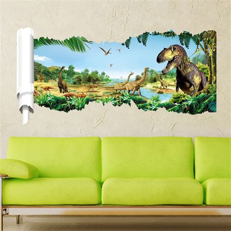Home Decoration Dinosaurs Wall Stickers Art 3d View