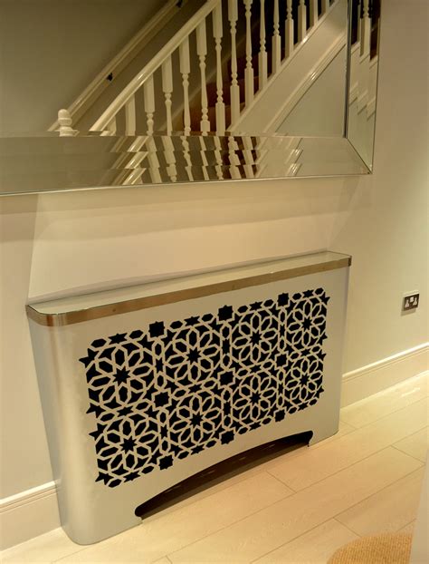 Hallway Casa Radiator Covers Galvanised With Mirror Top And Arabic
