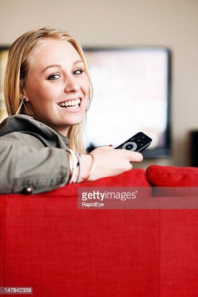 Woman Watching Tv Over Shoulder Photos And Premium High Res Pictures