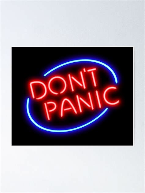 Hitchhikers Guide Dont Panic Neon Sign Poster By Briteddy
