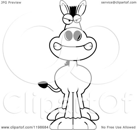 Cute penguin cartoon characters set in different poses on white background. Cartoon of a Black and White Mad Donkey - Royalty Free ...