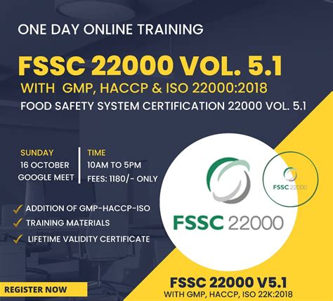 Fssc 22000 Vol 51 With Gmp Haccp And Iso22000 Foodtechnetwork
