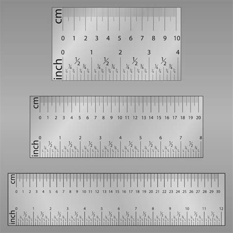 Premium Vector Original Inches And Cm Centimeter Ruler Measuring
