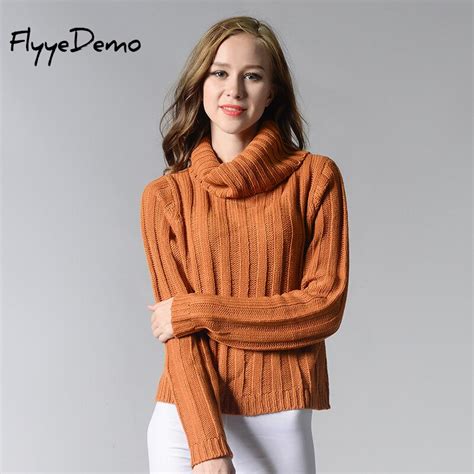 2017 Autumn Winter Warm Loose Women S Vintage Turtleneck Twisted Knitted Basic Sweater Female