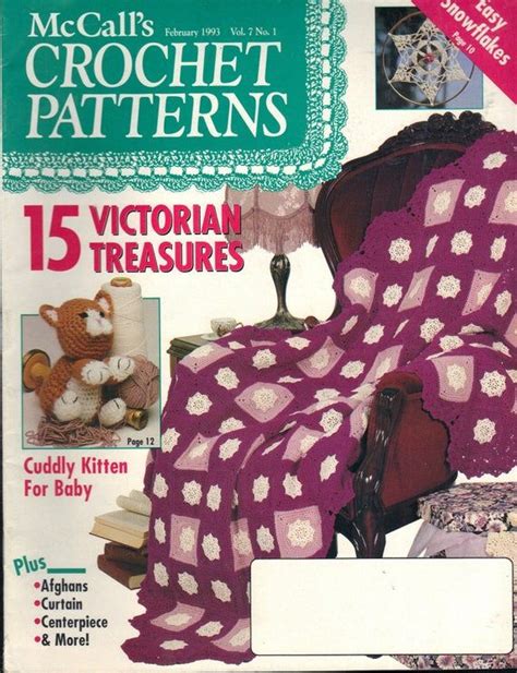 Mccalls Crochet Patterns Magazine 15 Victorian Treasures Etsy Canada