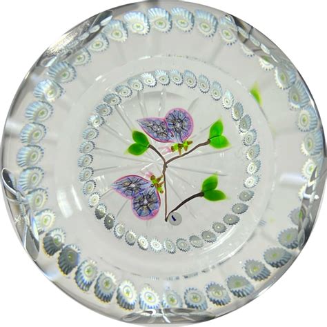 Limited Edition Caithness Whitefriars Glass Art Paperweight Butterfly Duet Millefiori