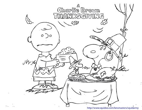 Thanksgiving turkey dinner coloring page. Charlie Brown - Squid Army