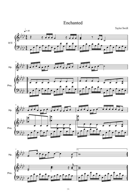 Enchanted Arr Taylor Swift Sheet Music Taylor Swift Piano And Vocal