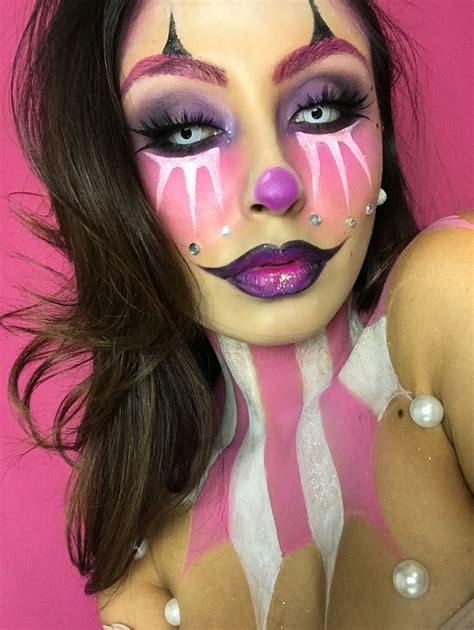 Pink And Purple Halloween Clown Fancy Dress Make Up Halloween Makeup Halloween Makeup Clown