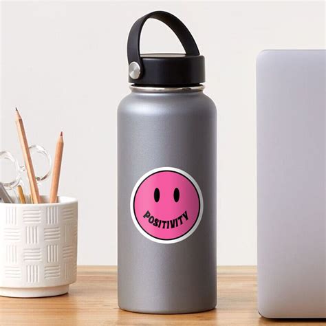 Pink Positivity Smiley Face Sticker For Sale By Starbaby222 Redbubble