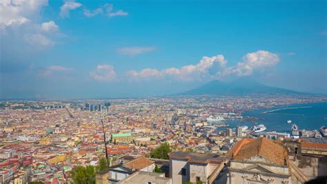 Naples From A Hilltop Italy 4k Uhd Timelapse Stock Footage Video
