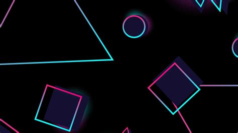 Neon Circles And Triangle 4k Neon Circles And Triangle 4k Wallpapers