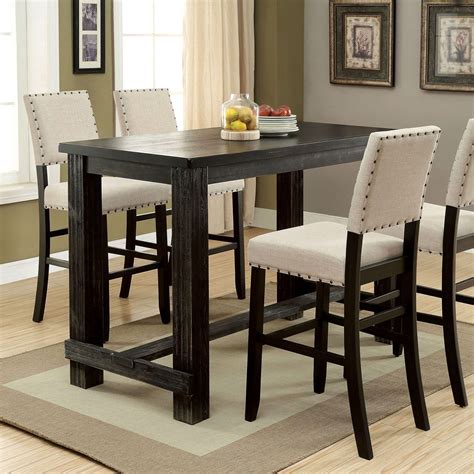 Sania Bar Table Antique Black In 2021 Bar Height Kitchen Table