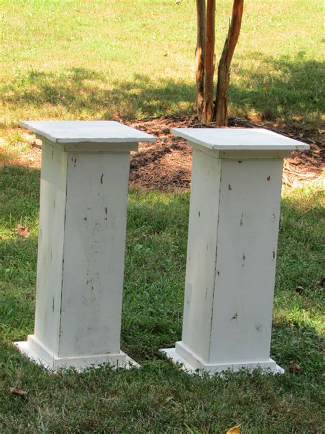 Wood Distressed Pedestals Or Columns Great For Displaying Flowers Or