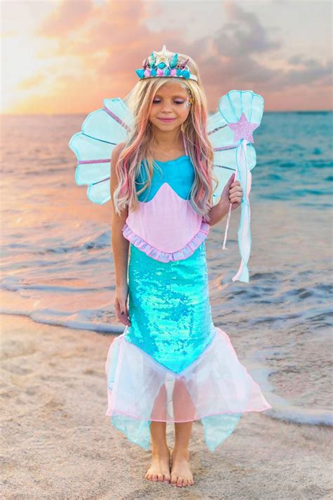 Deluxe Mermaid Costume 4 Piece Complete Set Little Girl Mermaid