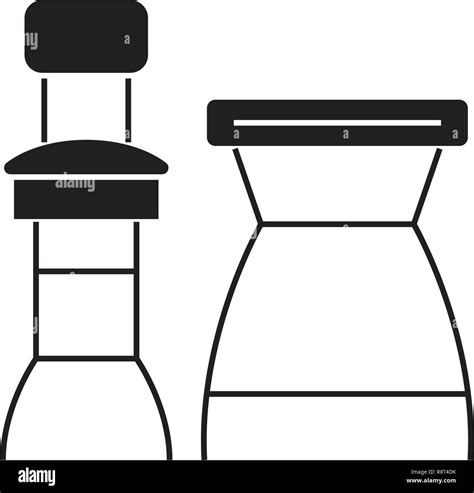 Bar Chairs Black Vector Concept Icon Bar Chairs Flat Illustration