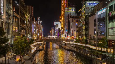 Check spelling or type a new query. Desktop Wallpapers Japan Osaka Canal river night time ...