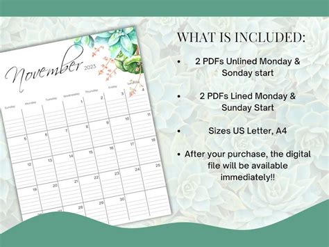 2023 Calendar Printable Desk Calendar Monthly Goodnotes Etsy