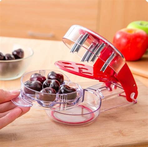 1 piece new cherry pitter cherry take nuclear device food grade pp abs 6 cherriesin one fruit