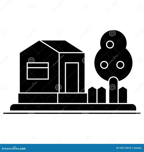Townhouse Icon Vector Illustration Sign On Isolated Background Stock