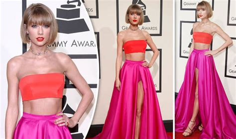 Grammys 2016 Taylor Swift Flashes A Lot Of Leg In Racy Waist High