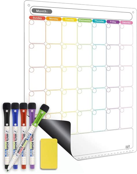 Magnetic Dry Erase Calendar Vertical Calendar For