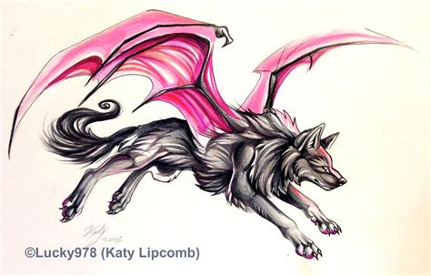 Winged Wolf Tattoo By Lucky978 On Deviantart Wolf Tattoo Compass