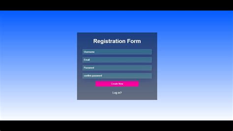 Registration Form Html Template Free Download Gradient Color Youtube