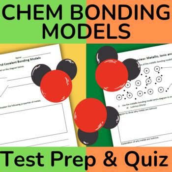 Metallic Ionic And Covalent Bonding Models Assessment Test Prep Quiz Bundle