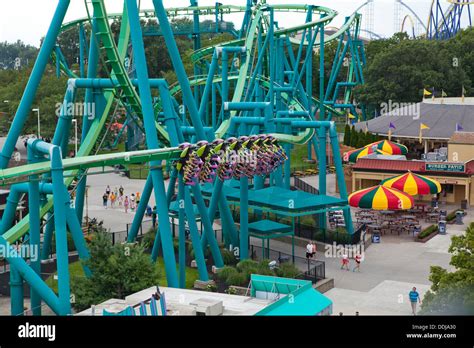 The Raptor Roller Coaster Is Pictured In Cedar Point Amusement Park In