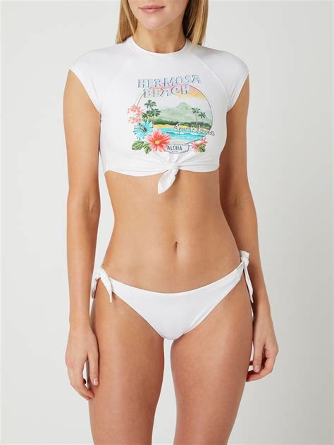 Banana Moon Cropped Shirt mit Knotendetail Modell Summerland weiß online kaufen