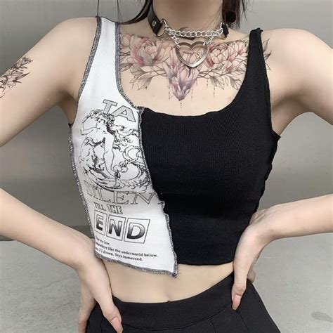 Edgy Oversize Cute And Psycho White Crop Top Cosmique Studio