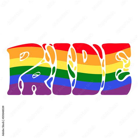 pride colorful lettering vector letters in colors of rainbow lgbt community flag on white