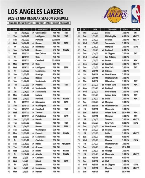 Check Out The Lakers Full Schedule For The 2022 23 Nba Season