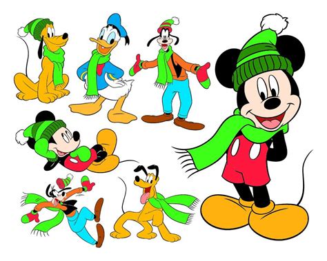 Mickey Mouse Winter Svg Files Mickey Mouse Winter Cutting Etsy