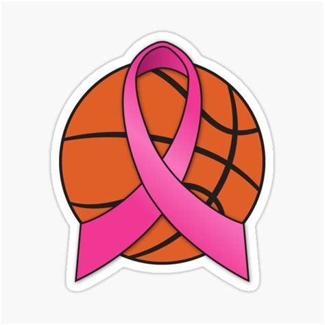 Basketball Pink Ribbon Breast Cancer Sticker For Sale By Daynamichelle Redbubble
