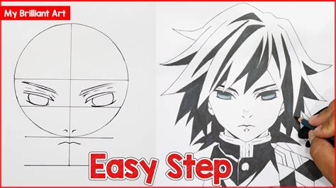 How To Draw Giyuu Tomioka Demon Slayer Anime Drawing Tutorial For