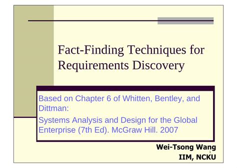 Pdf Fact Finding Techniques For Requirements Discoveryhomework