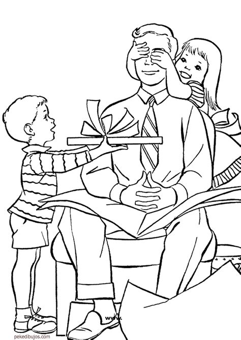3 dibujos para colorear de padres e hijos. Dibujos del Día del Padre para colorear